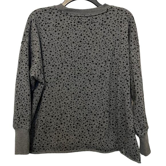 Secret Treasures Sweatshirt Sleep Top Moon Stars Gray XS Oversized - Picture 6 of 9